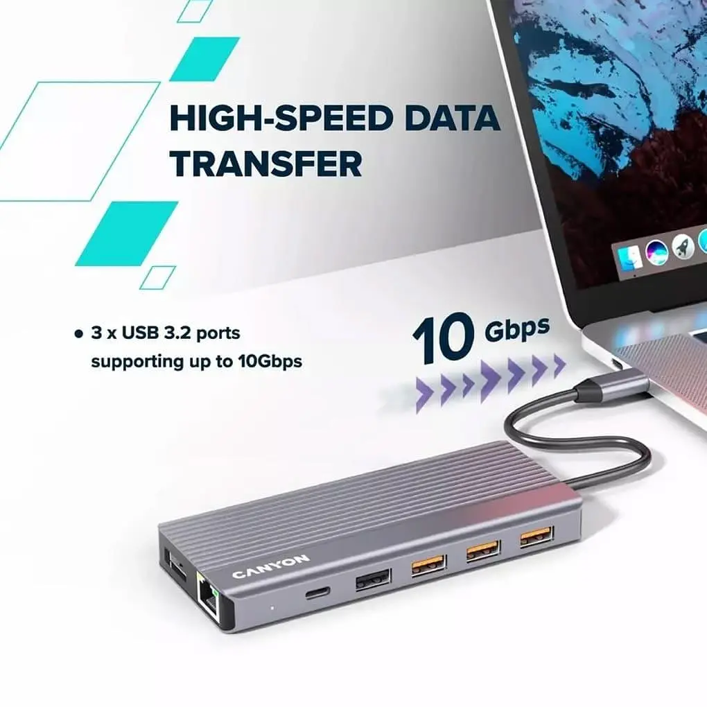 USB-Хаб Canyon 13-в-1 4K USB-C DS-16 (CNS-TDS16) - фото 8