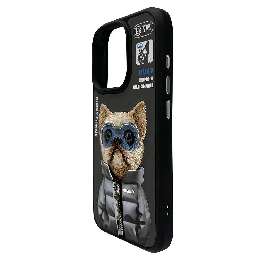 Чохол Nimmy 3D Matal Buttons Apple iPhone 15 Dog Black - фото 2