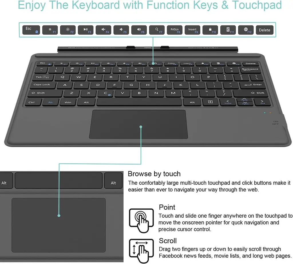 Bluetooth-клавіатура-чохол для Surface Pro 13" з тачпадом - фото 4