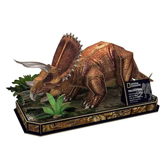 Тривимірна головоломка-конструктор CubicFun National Geographic Dino, Трицератопс (DS1052h) - фото 3