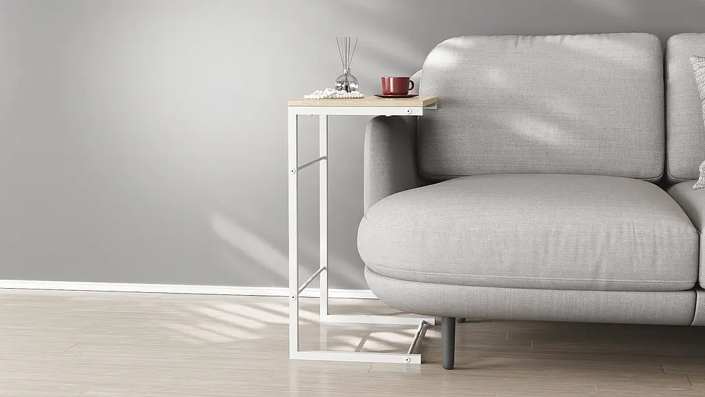 Столик Террі Ferrum-decor 650x440x330 Білий метал ДСП Дуб Сонома 16 мм (FRD-104658) - фото 2