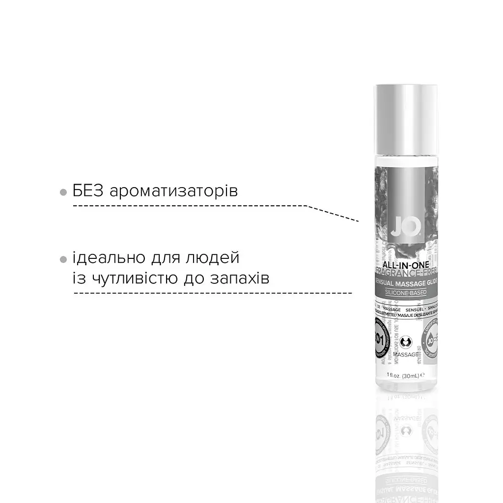Гель для масажу на силіконовій основі JO ALL-IN-ONE MASSAGE GLIDE - FRAGANCE FREE (30 мл) - фото 4