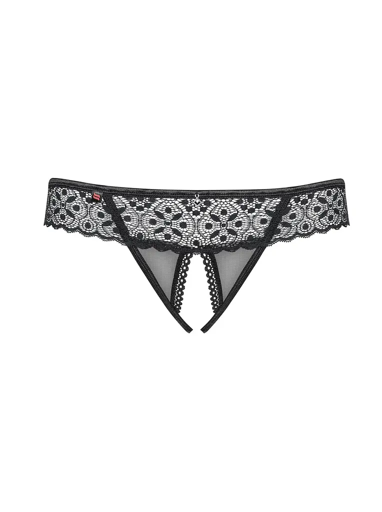 Сексуальные стринги Obsessive Shibu otwarte S/M черный - фото 6