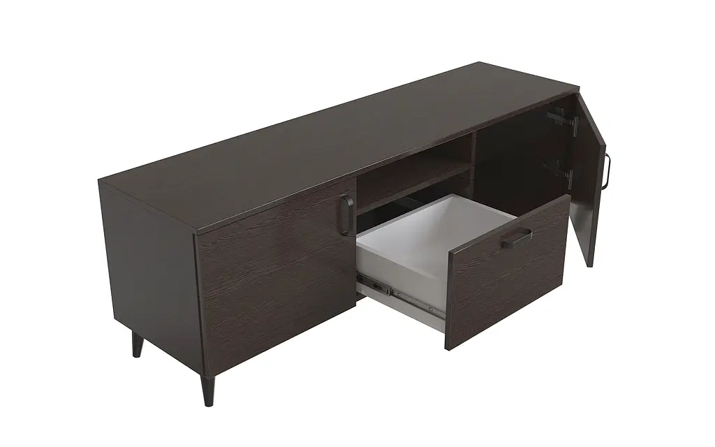 Лестер на конусных ножках Ferrum-decor 48x139x38 Черный металл ДСП Венге Магия 16 мм (FRD-106803) - фото 4