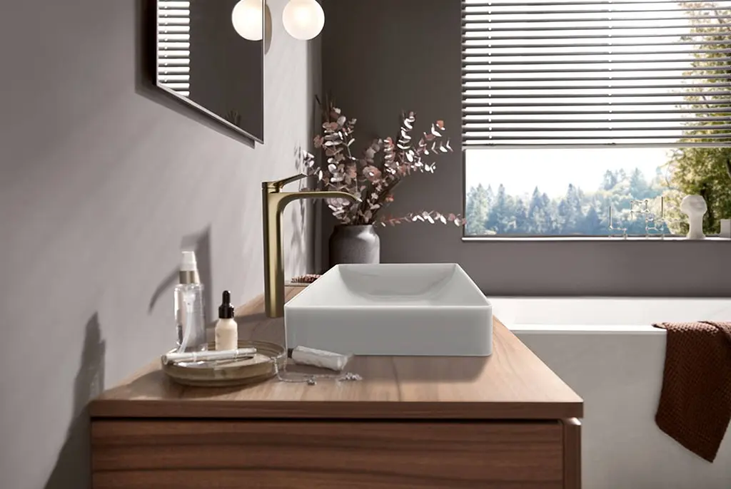Змішувач для умивальника Hansgrohe Vivenis CoolStart з донним клапаномushed bronze 75044140 - фото 3