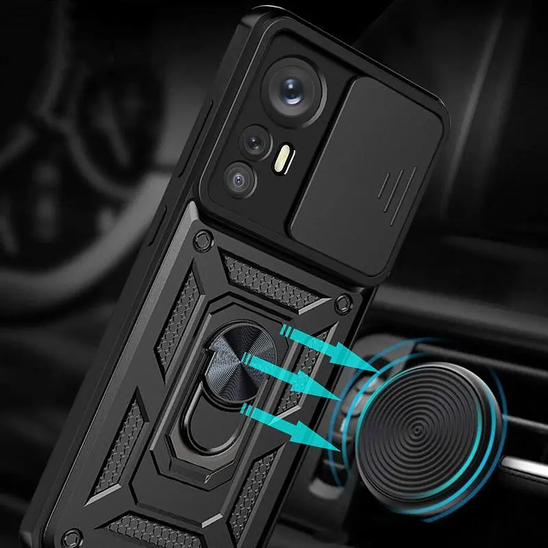 Чохол Ummi Camshield Serge Ring для Xiaomi 12T / 12T Pro Чорний / Black - фото 2