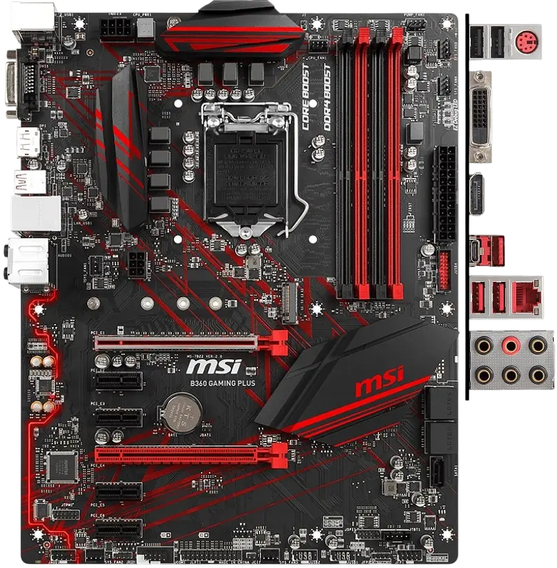 Материнська плата MSI B360 Gaming Plus LGA 1151v2 (B360 GAMING PLUS) Б/В - фото 2