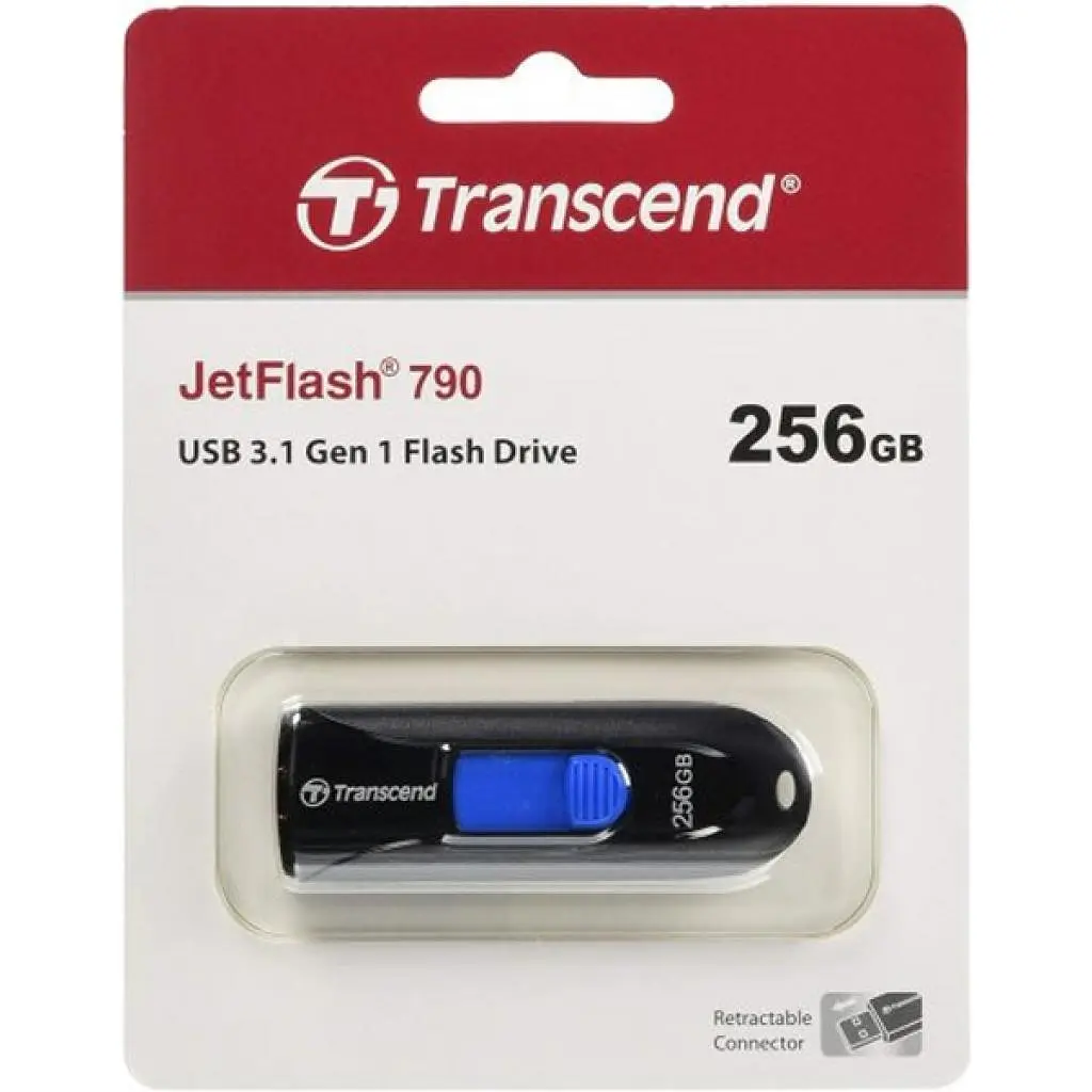 Флеш-накопичувач Transcend USB флеш накопичувач 256GB JetFlash 790 Black USB 3.0 (TS256GJF790K) - фото 4