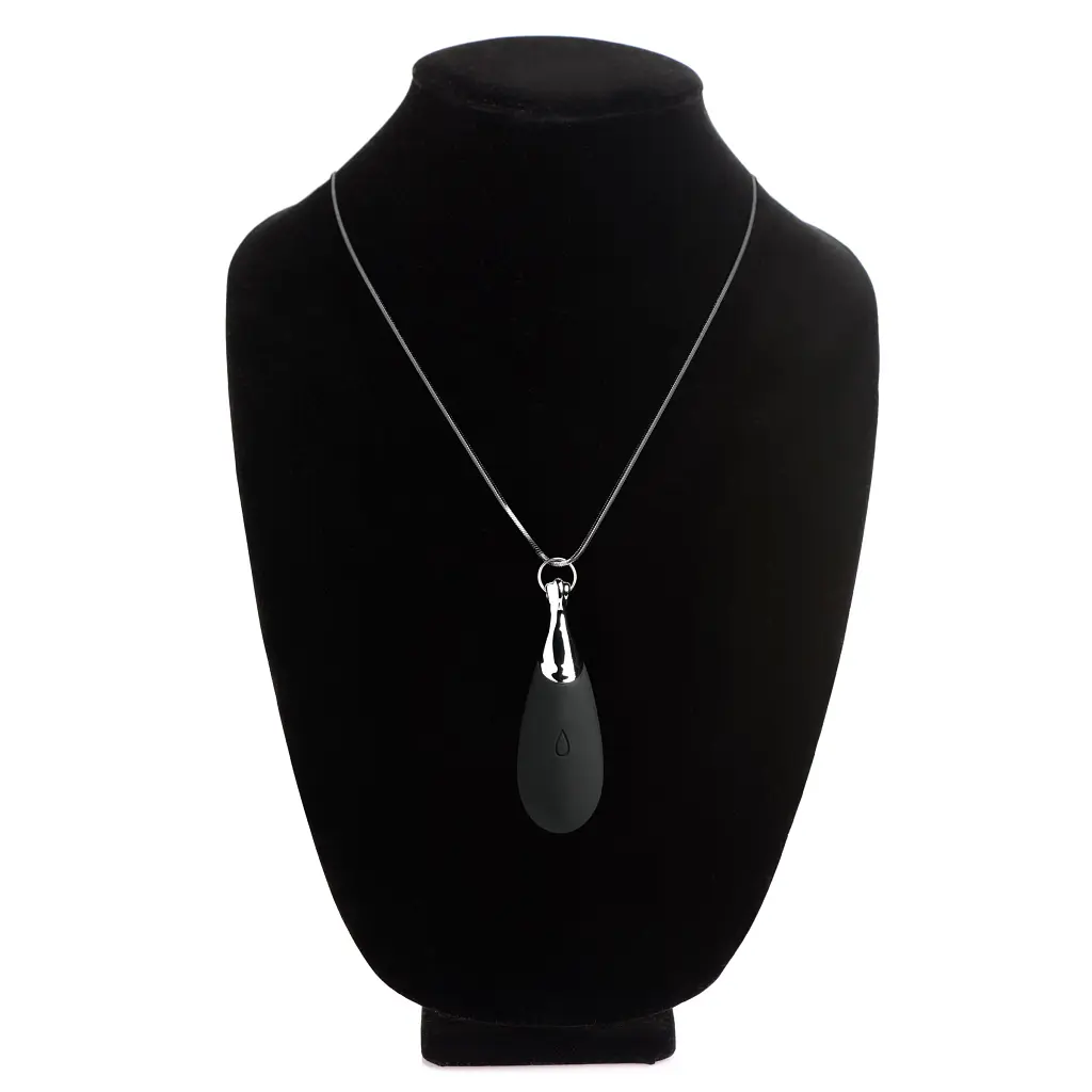 Кольє з підвіскою вібратором Charmed Vibrating Silicone Teardrop Neckl, 90 см (чорний) - фото 10