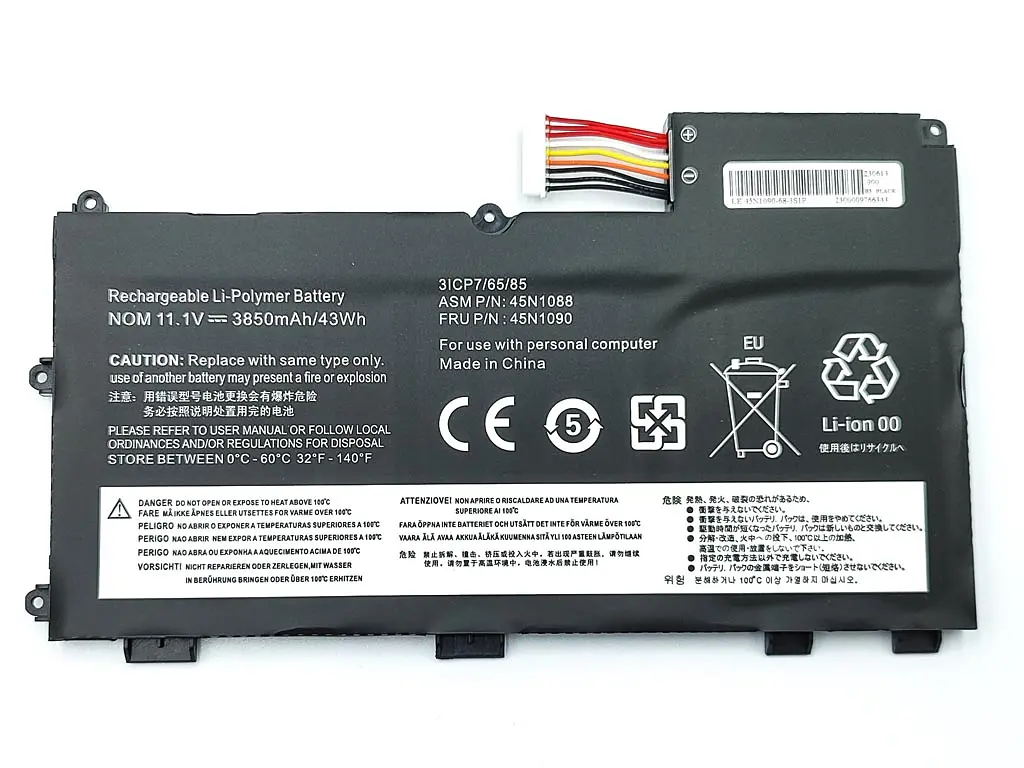 Акумулятор 45N1090 для Lenovo ThinkPad T430U (11N3P51 L11S3P51 45N1088 45N1089 45N1091) (11,1 В 3850 мА·год 42,7 Вт·год) - фото 2