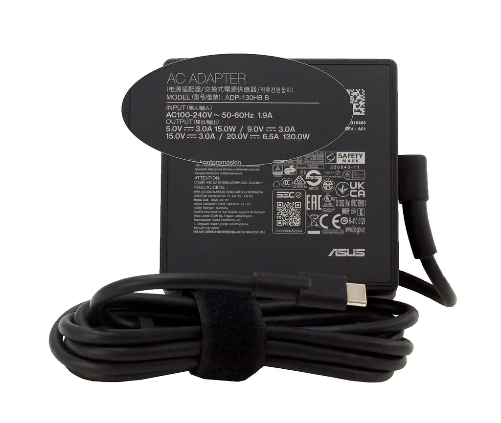 Блок живлення (зарядка) для ноутбука Asus 130W USB Type-C (5V - 3A; 9V - 3А; 15V - 3А; 20V - 6.5А) ADP-130HB B від Asus, 130W, 5V, 9V, 15V, 20V, 3A, 6.5A, USB Type-C - фото 7