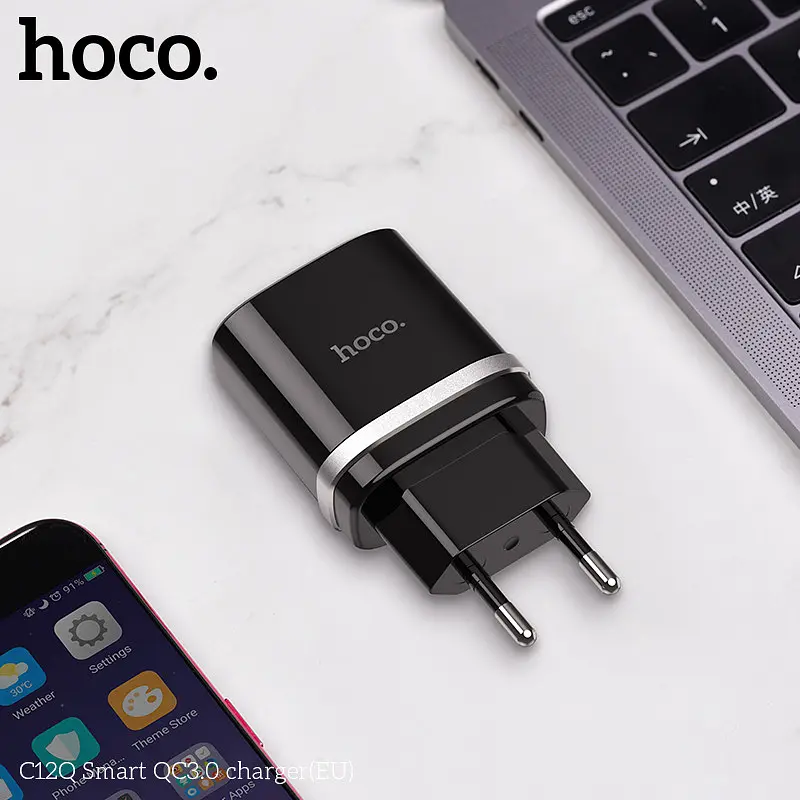 Адаптер мережевий HOCO Smart FCP/AFC C12Q 1USB 18 W black - фото 3