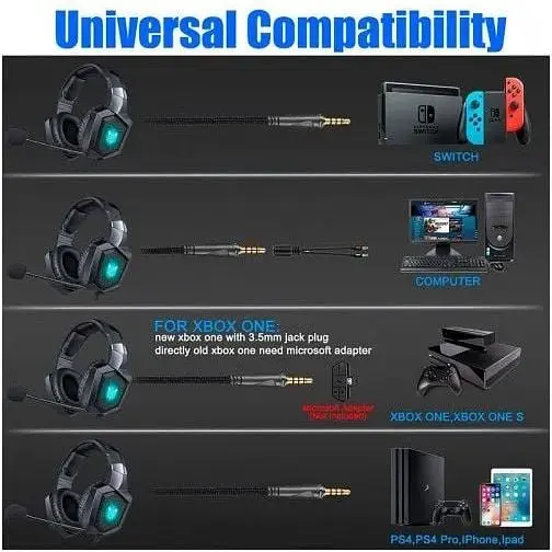 Наушники проводные полноразмерные Onikuma Gaming K8 LED  - фото 3