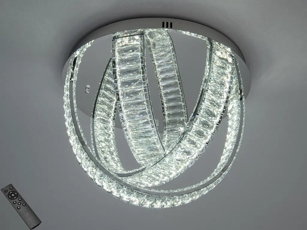 Розкішна стельова кришталева LED-люстра сферичної форми для зали Diasha 578/500CH, 100W, 5500 lm - фото 2