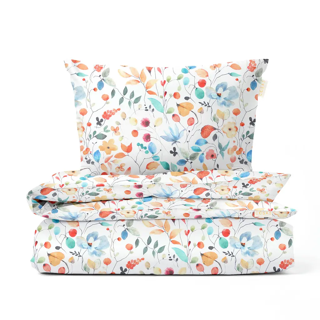 Дитяча постіль Cosas Aquarelle Flowers без простирадла 110х140 см (FlowersAquaColorful_140_2)