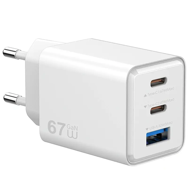 МЗП G026 Cube PD67W+QC3.0 GaN (1USB-A/2C) White Wiwu teh0029663 - фото 2