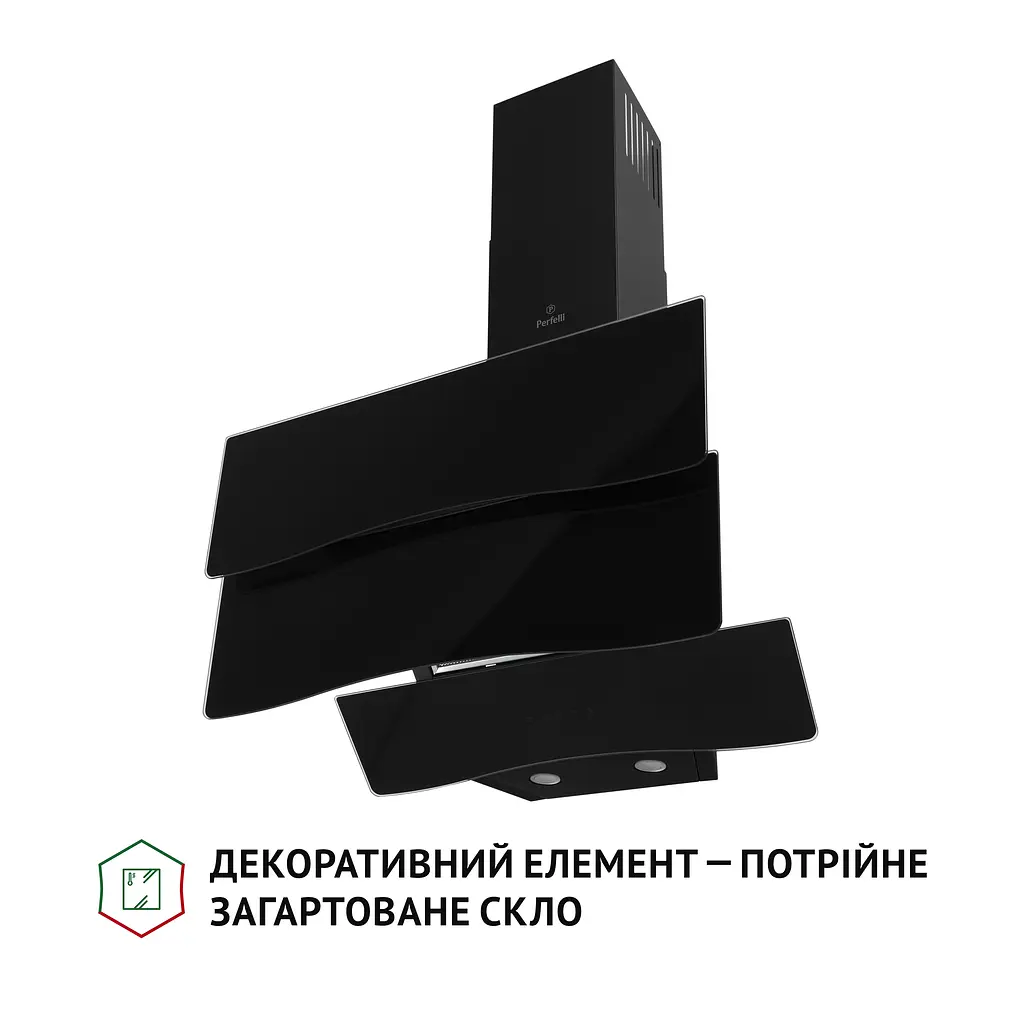 Витяжка декоративна похила PERFELLI DNS 6482 D 850 BL LED - фото 4
