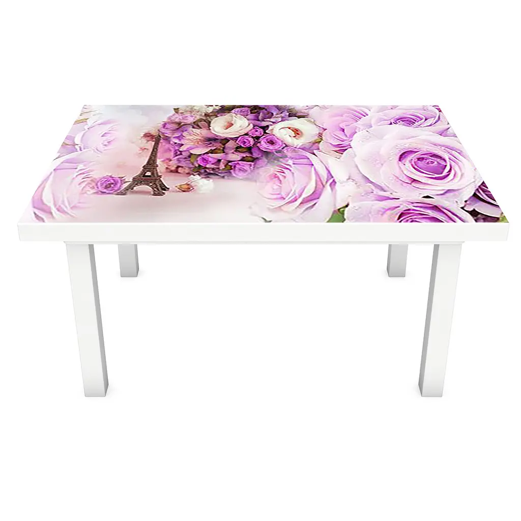 Вінілова наклейка на стіл Серця квіти абстракція романтика Рожевий 60х120 см Happy Pocket Z180746 - фото 2