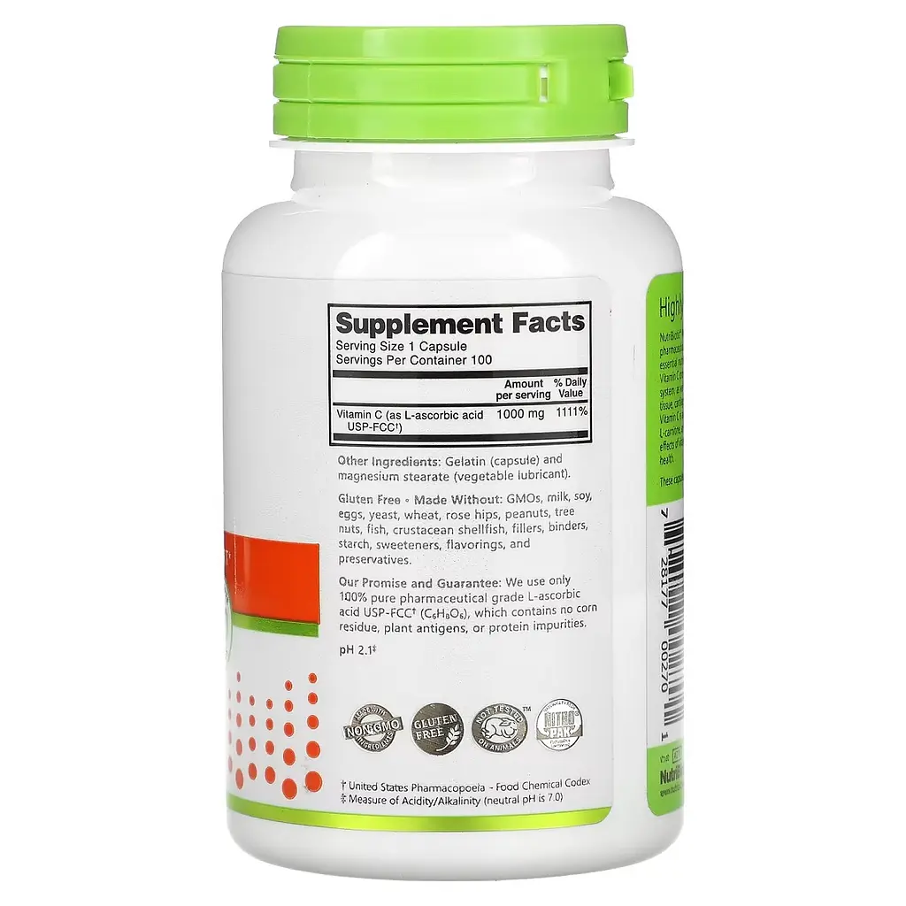 Вітамін C NutriBiotic Vitamin C 1000 мг 100 капсул - фото 2