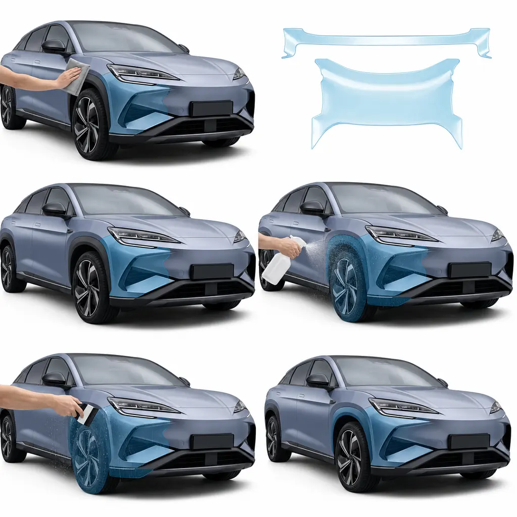 Антигравійна захисна бронеплівка за лекалами для BYD Sealion 07 I 2024- зони дверей і стійки вікон - фото 2