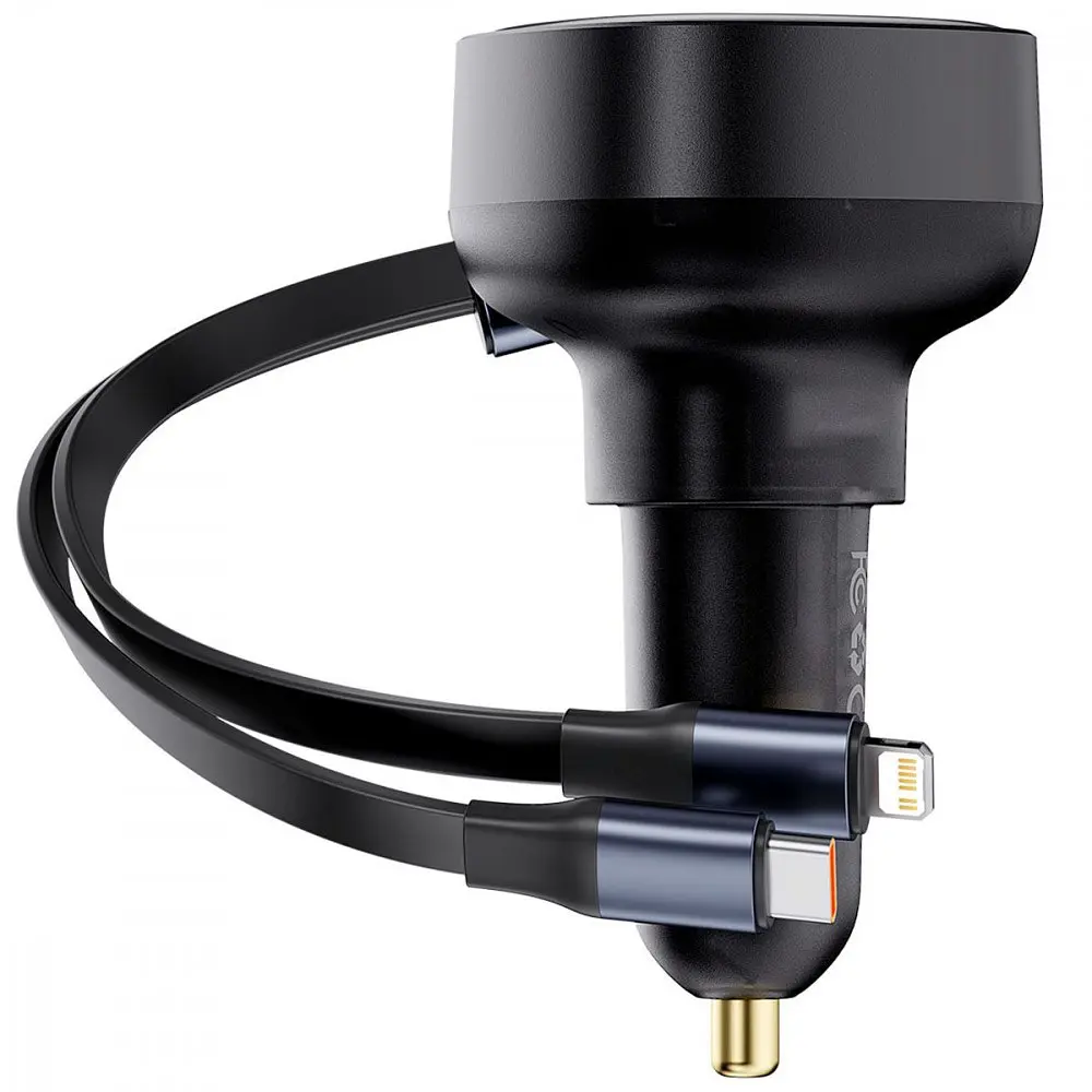 АЗП Baseus Enjoyment Pro 60W (Type-C) + Retractable Type-C+Lightning Cables, в асортименті - фото 7