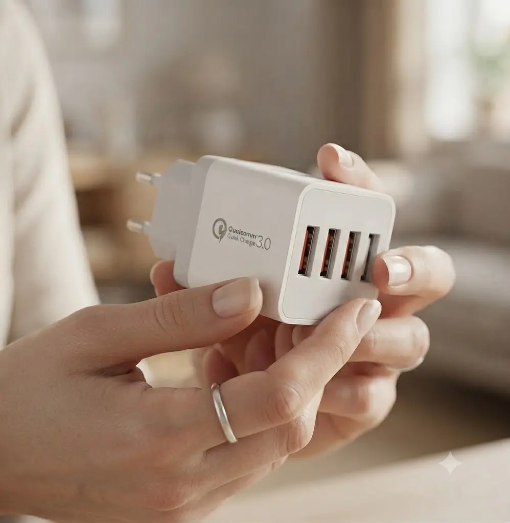 Адаптер Fast Charge 220v 4 USB D22 / Мережевий зарядний пристрій з підтримкою швидкого заряджання - фото 4