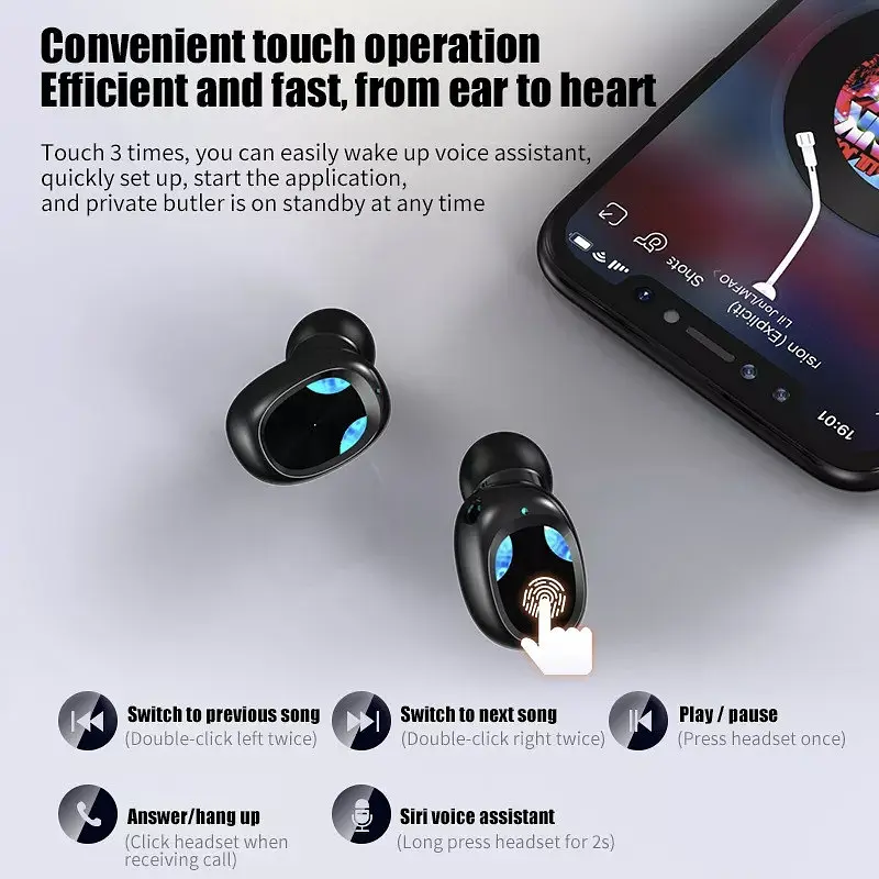 Беспроводные Bluetooth наушники TWS Х3 с LED подсветкой, индикатором заряда, павербанком и сенсорами - фото 9