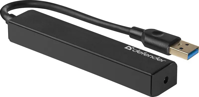 Хаб USB 3.0 -> 4xUSB 3.0 Чорний Defender - фото 2