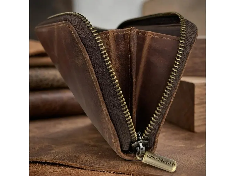 Портмоне Arno з натуральної шкіри crazy horse 2250 Коньячне 18,5x10,5x2,5 см TONY PEROTTI acs0032462 - фото 8