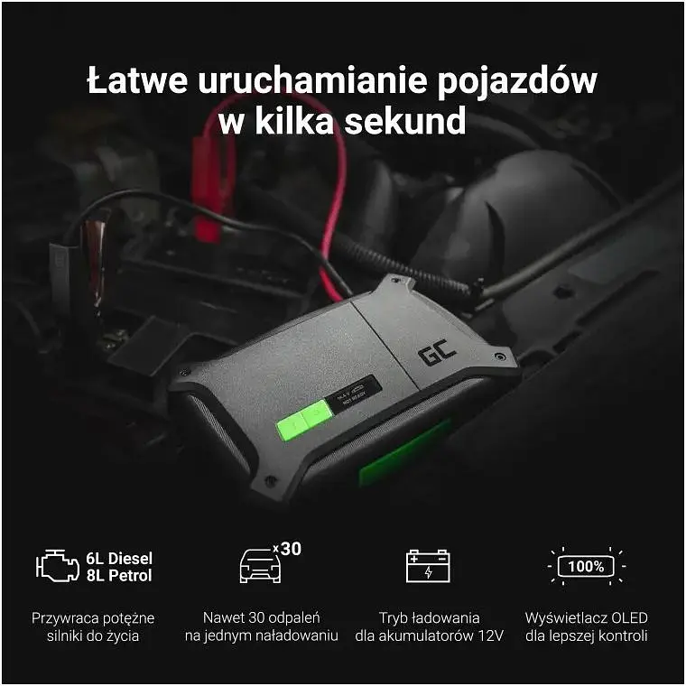 Пуско-зарядний пристрій стартер Green Cell Powerbank PowerBoost 2000 А 60 W - фото 3