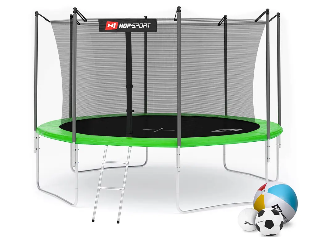 Батут Hop-Sport 12ft (366см) зелений із внутрішньою сіткою - фото 14