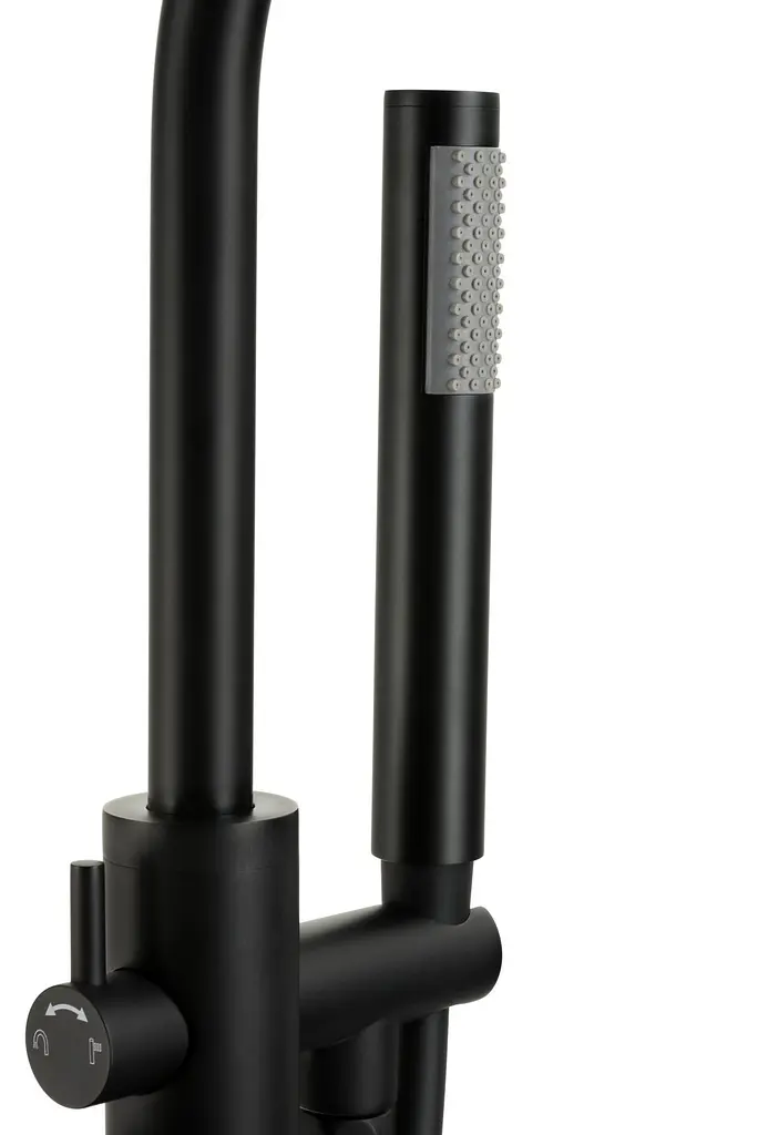 Змішувач для ванни Corsan Lugo black mat підлоговий CMM35BL Чорний матовий - фото 8