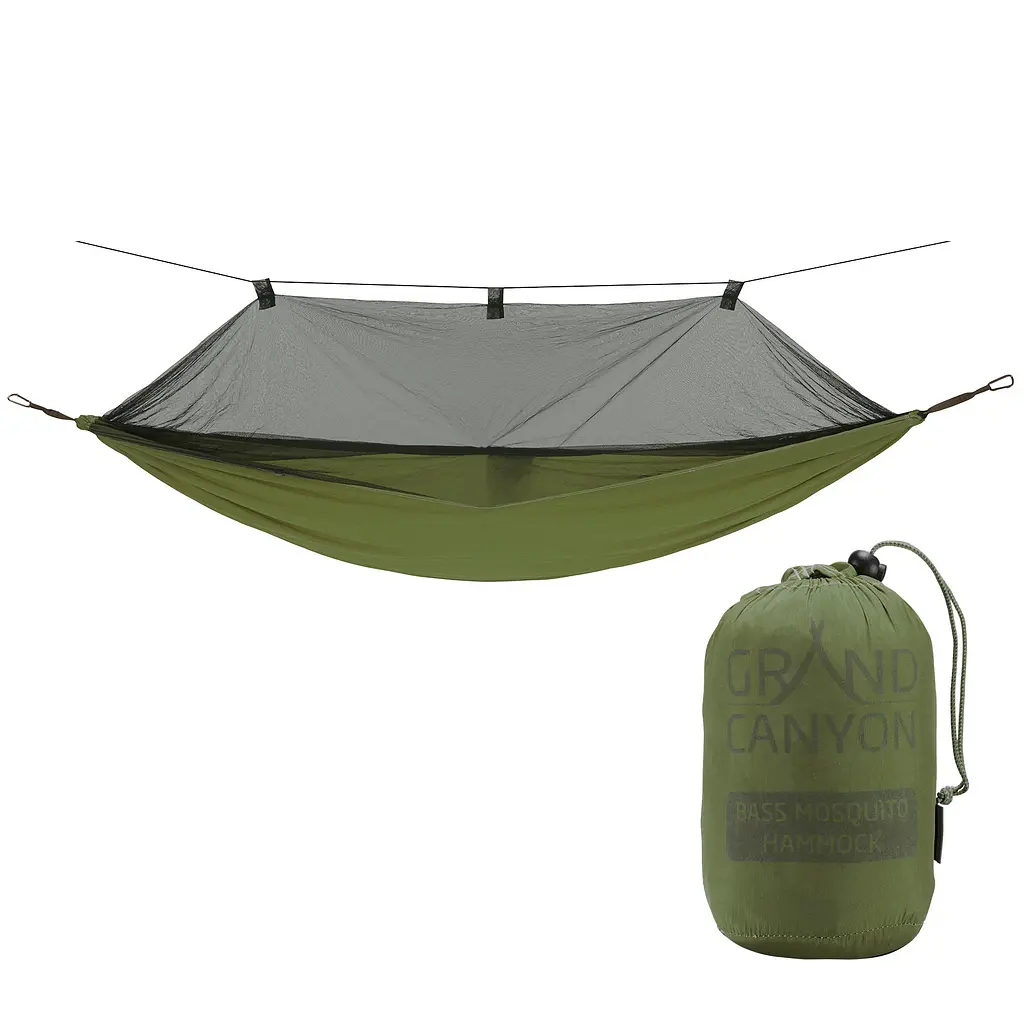 Гамак туристичний Grand Canyon Bass Mosquito Hammock з москітною сіткою 320x150 см Оливковий - фото 3