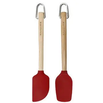 Набір лопаток для тіста KitchenAid Coreline, 2 шт, 23,5 см, береза, червоний (KQR750OHERE)