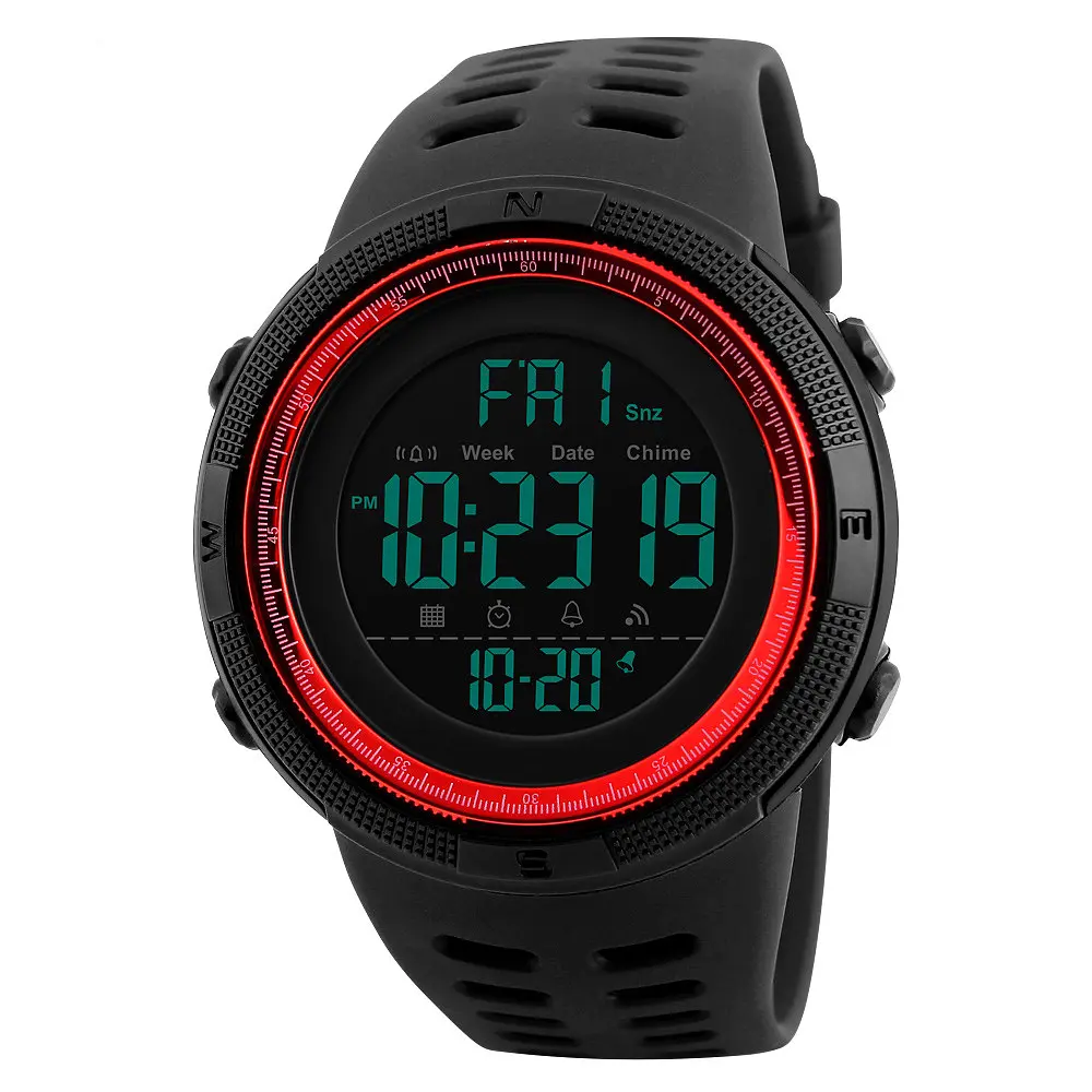 Наручний годинник чоловічий Skmei 1251 Black Red, 1251RD (12293) - фото 2
