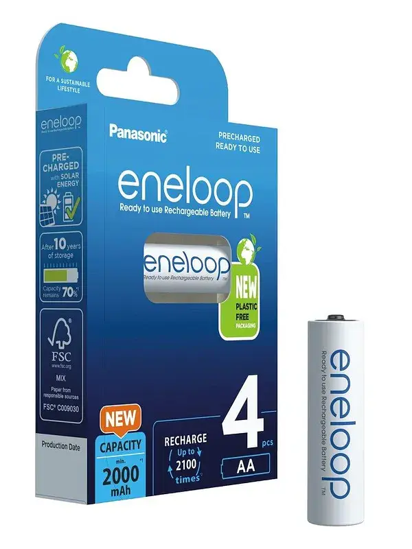 Акумулятори PANASONIC ENELOOP R6 AA 2000mAh Ni-Mh 4 шт. - фото 2