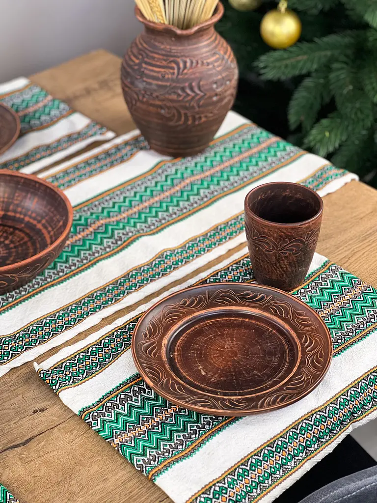 Льняная салфетка с украинским орнаментом Рандеву 30х40 см 21 шт. Коричневый - фото 10