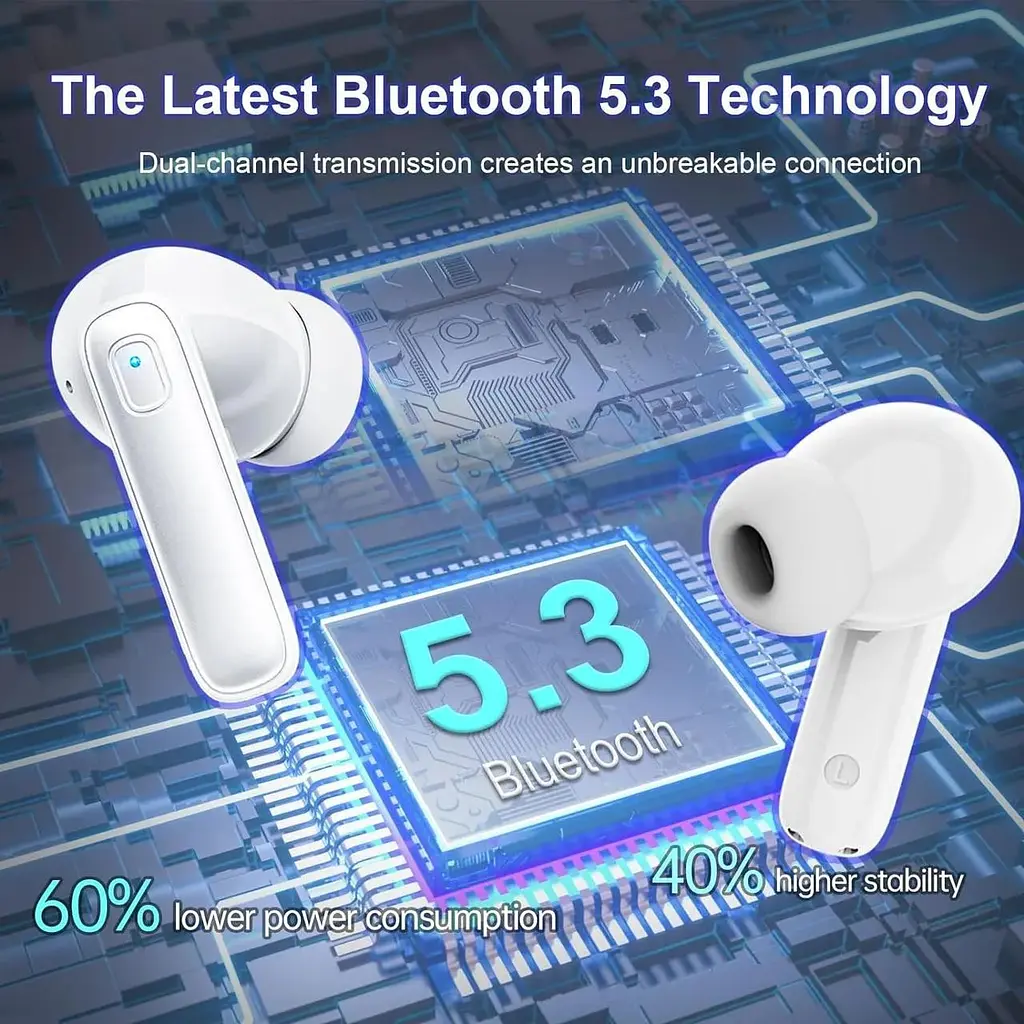 Бездротові навушники Bluetooth 5.3 з 4 мікрофонами ENC та шумозаглушенням - фото 4
