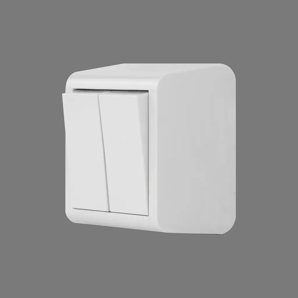 Вимикач 2-ий накладний Ovivo Electric Nivo білий  - фото 4