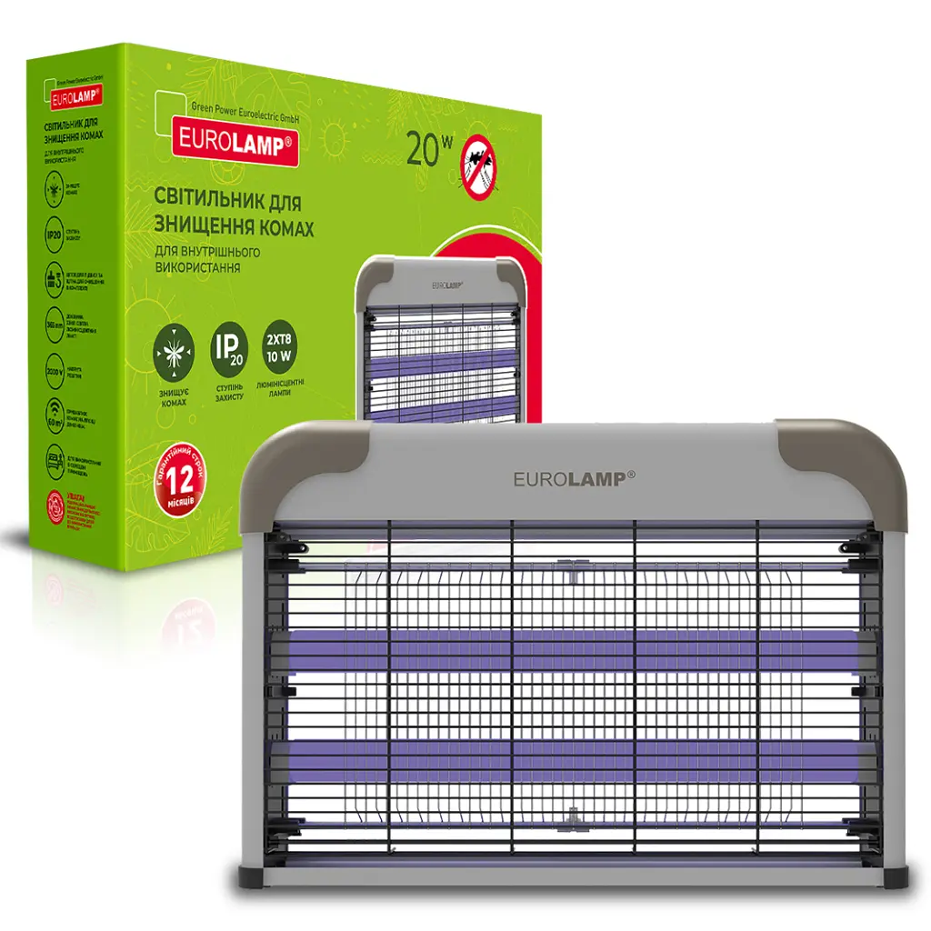 Інсектицидна лампа Eurolamp Для внутрішнього використання 20W 220V IP20 (MK-20(FLUOR)new) (4262380667075) - фото 2
