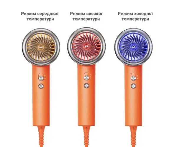 TOUCHBeauty TB-2393, Фен з іонізацією та функцією захисту волосся Тач Б'юті, помаранчевий - фото 3