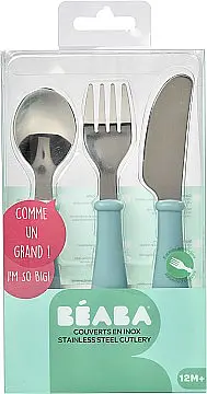 Набір столових приборів Beaba Babycook, 3 предмета, блакитний (913461) - фото 4