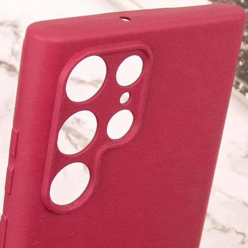 Чехол TPU Getman Liquid Silk Full Camera для Samsung Galaxy S24 Ultra Бордовый/Marsala - фото 6