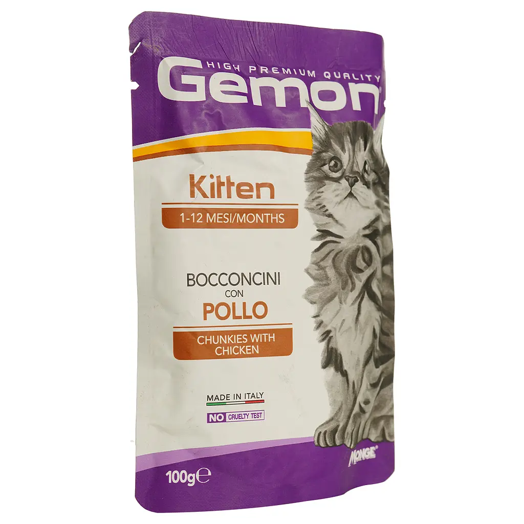 Влажный корм для котят Gemon Cat Wet Kitten курица 100 г (70300896) - фото 2