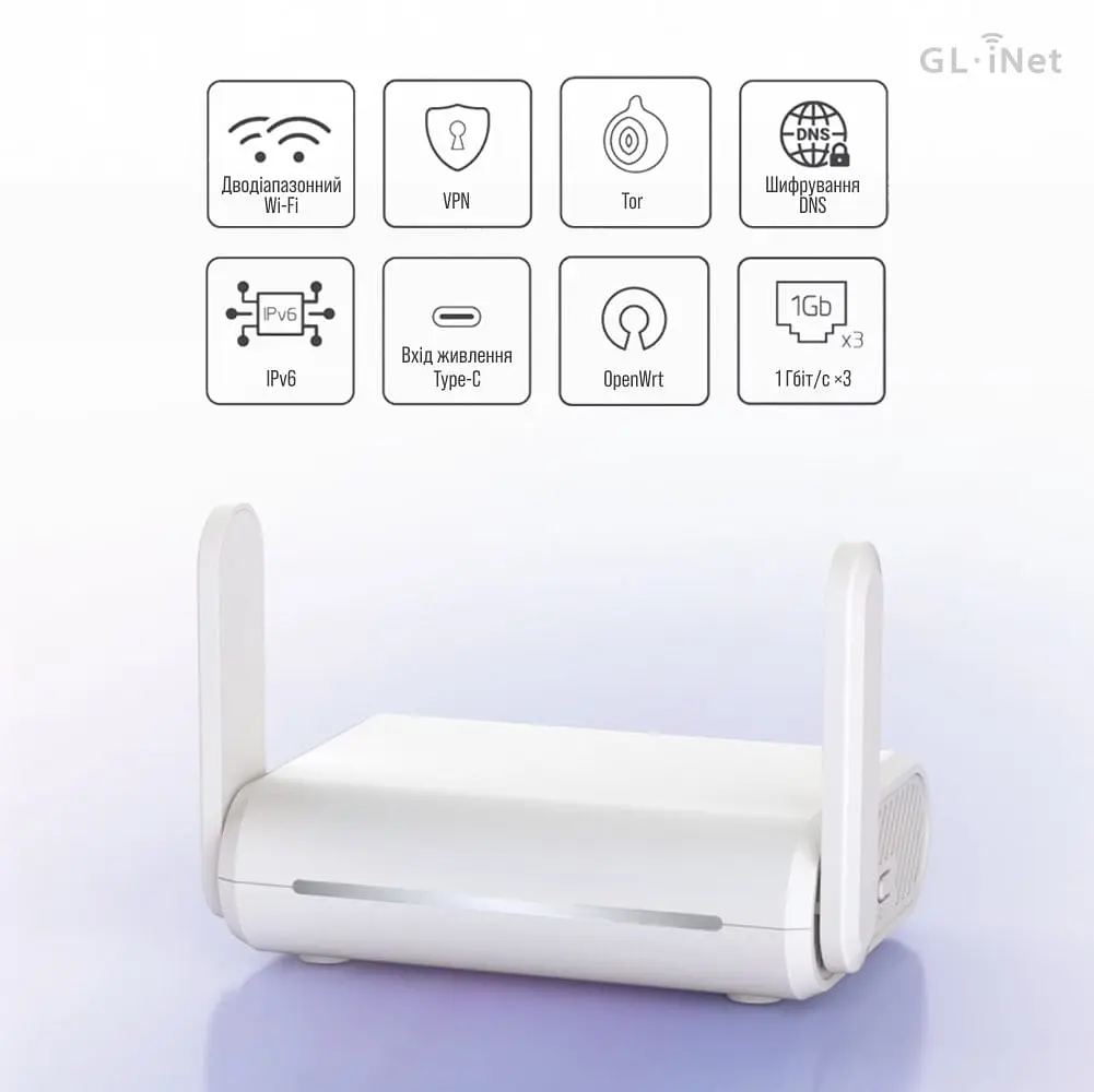 WiFi 5 маршрутизатор GL.iNet Opal (GL-SFT1200-EU) гігабітний дводіапазонний портативний (73-01008) - фото 6