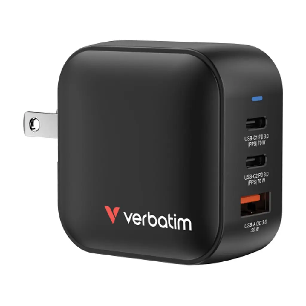 Зарядний пристрій Verbatim MiniGaN 70 W 3 ports (2xUSB-C/1xUSB-A) (32229) - фото 8