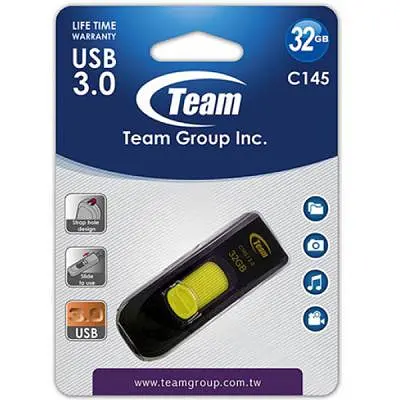 USB флеш накопичувач Team 32GB C145 Yellow USB 3.0 (TC145332GY01) - фото 5