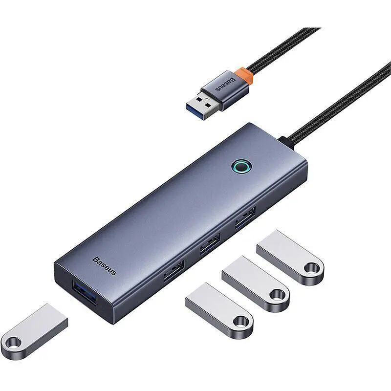 Хаб-адаптер Baseus UltraJoy Series 4-Port Hub AIR - Usb-A to 4xUsb3.0 (B0005280A813-02) - фото 2