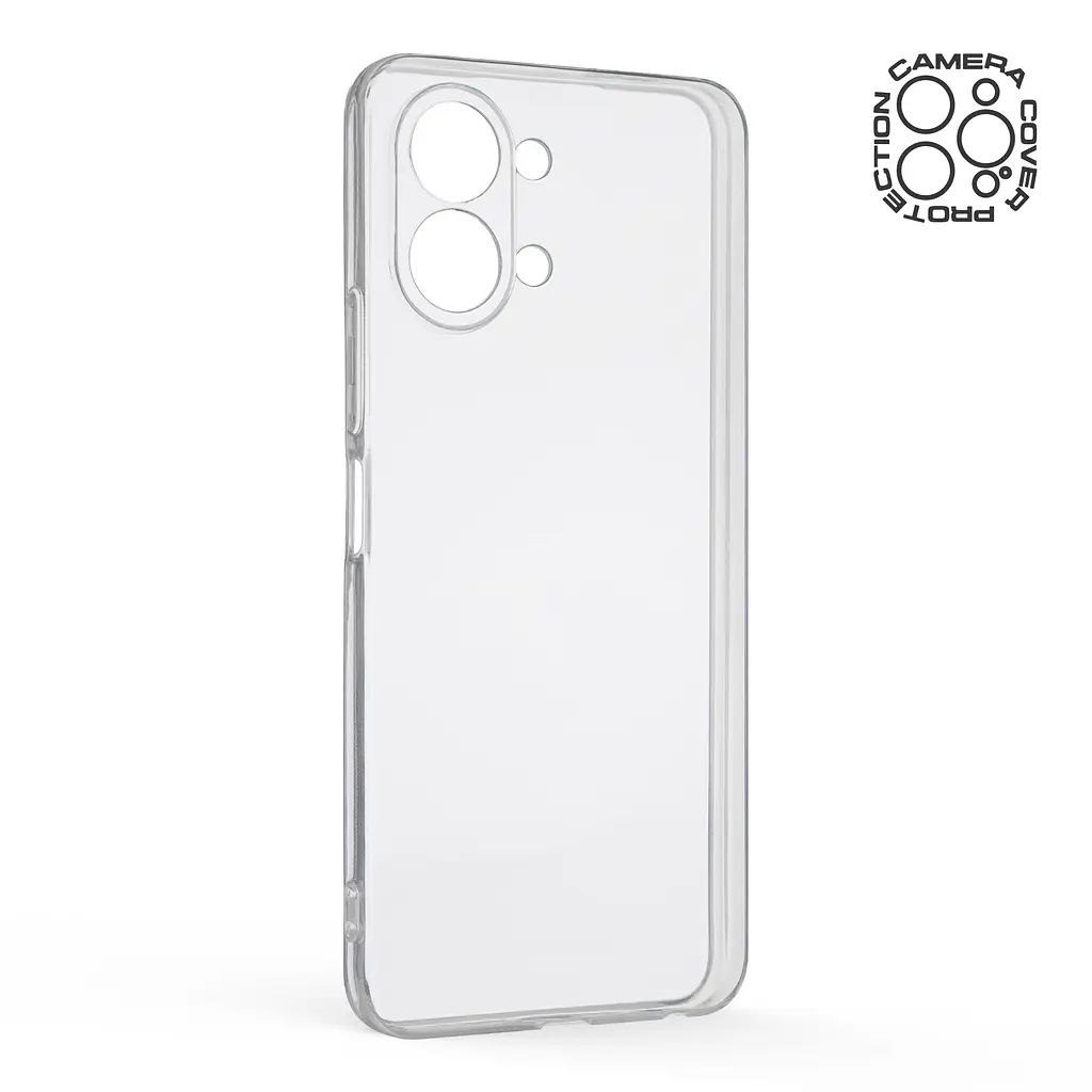 Прозрачный чехол для TECNO Spark Go 3 4G (KN3) с защитой камеры, тонкий, силиконовый, бесцветный, ударостойкий, противоударный бампер c закрытой камерой, ArmorStandart (ARM91018) - фото 2
