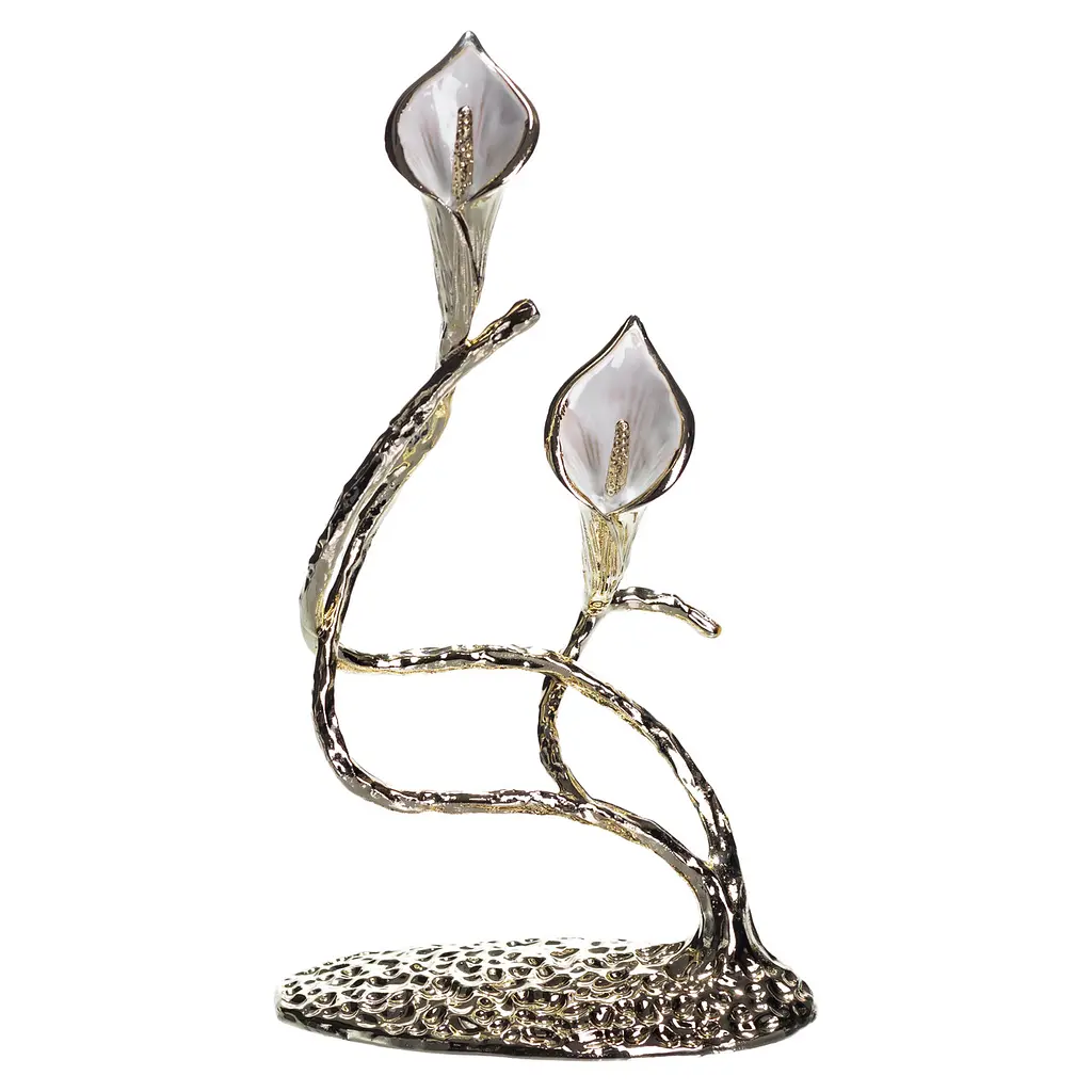 Декоративна фігурка Yiwu Calla Lilies 14х8х25 см металева статуетка колекційна для дому квітка калли декор на камін HP-7-19 - фото 3